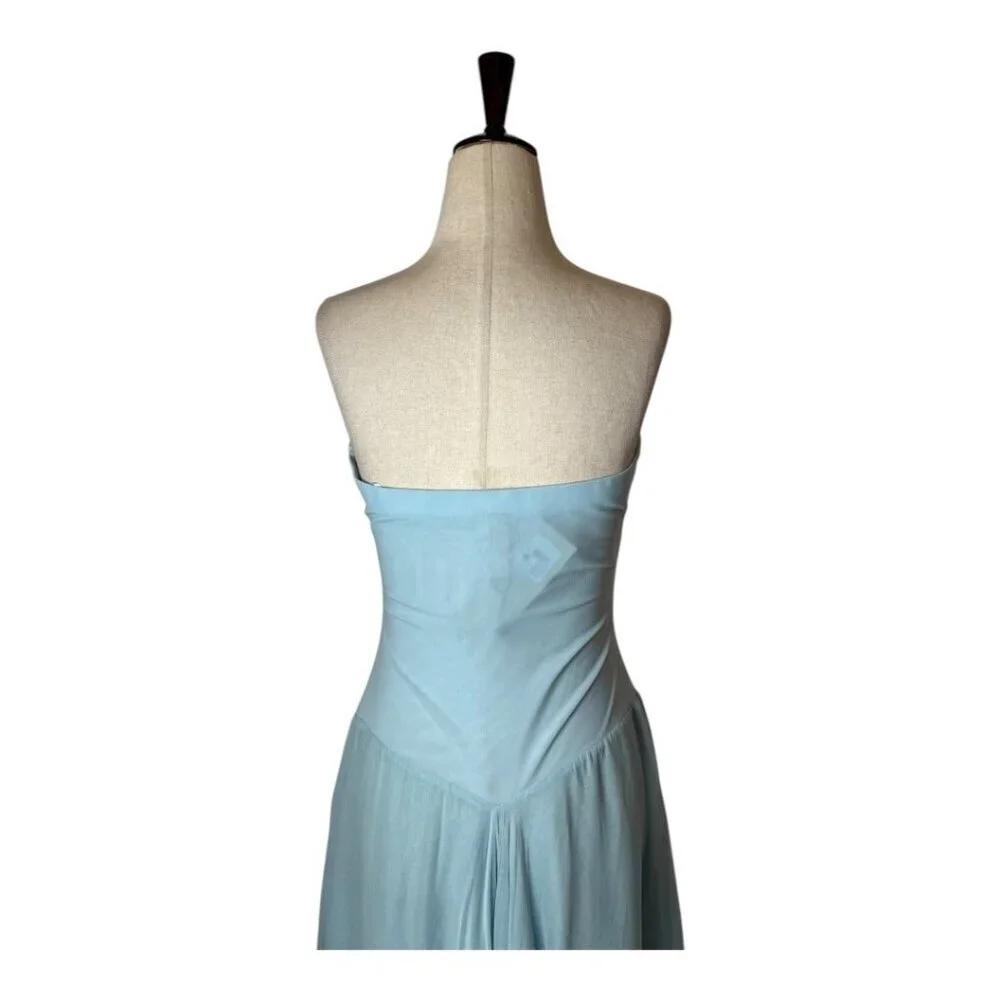 Bec+Bridge‎ Dress Women 10 Dolphin Blue  Elzette Strapless Asymmetric Midi NWT